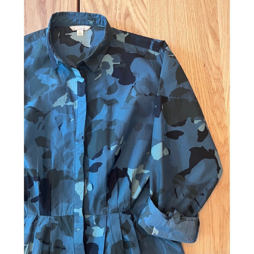 Gap Camo Print Shirt Dress Womens‎ Size 6 Blue Utility Streetwear Style